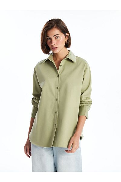 LC Waikiki Zielona koszula damska oversize
