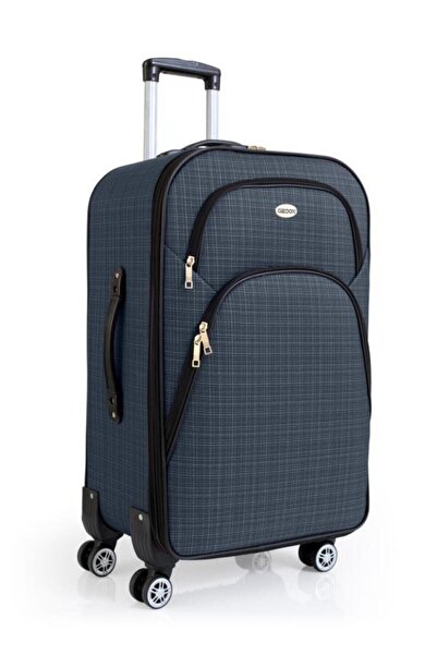 fawori deri Orta Boy 4 Teker Kumaş Valiz Lacivert 1081