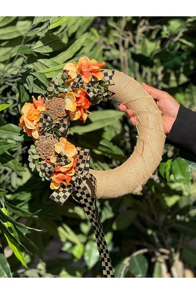 TASARIMHMODA Νο:15 Μοντέλο Στολίδι Πόρτας με μοτίβο τεχνητών λουλουδιών