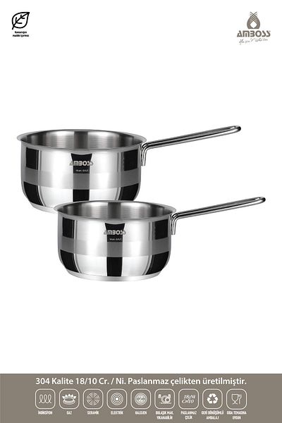 Amboss 16-18 Cm Coverless Milk Bowl 2 Piece Food Set