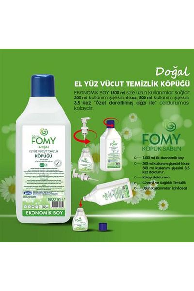 Fomy 1800ml Natural and Delicate Cleansing Foam - Carefully Prepared Moisturizing and Renewing Formula