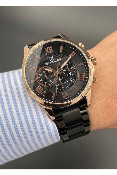 Daniel Klein Black Rose Men's Wristwatch 3 Atm Waterproof