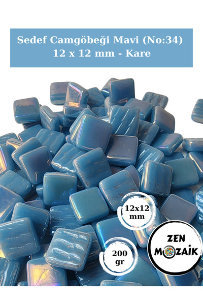 Zen Mozaik Sanatsal Mozaik Çalışmalarınız için 12x 12 mm Kare - Sedefli  Cam ...