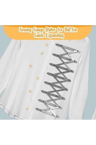hodbehod Sewing Button Eyelet Buttonhole Paper File Fabric Equal Distance Measuring Marking Tool Ruler