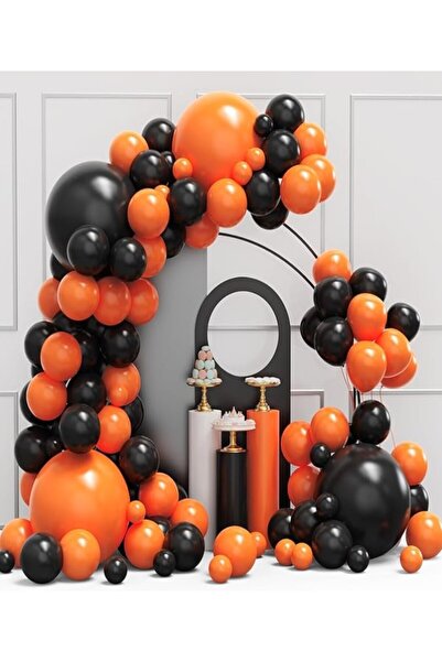 party mix 65 Pieces Black Orange Halloween Balloons - Halloween and Halloween...
