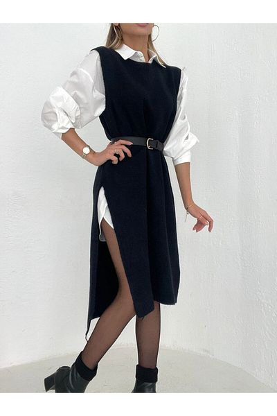SHUGAA Rochie pulover din tricotaje Yumoş - Design cu fante pentru femei
