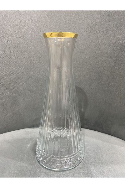 Paşabahçe Elysia Gold Crystal - Gold Gilding Pitcher Water Bottle Whiskey Soft Drink Dowry Gift