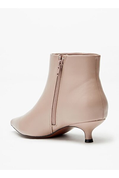 Celeste Women's Solid Ankle Boots with Kitten Heel and Zip Closure