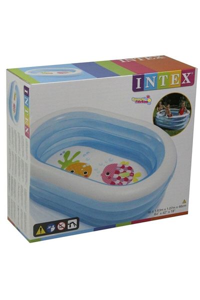 Intex 57482 Transparent Oval Deep Inflatable Pool 163x107x46 Cm