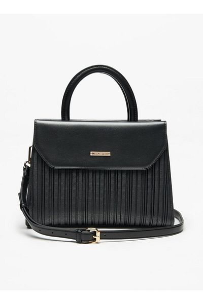 Celeste Pleated Satchel Bag with Top Handle and Detachable Strap