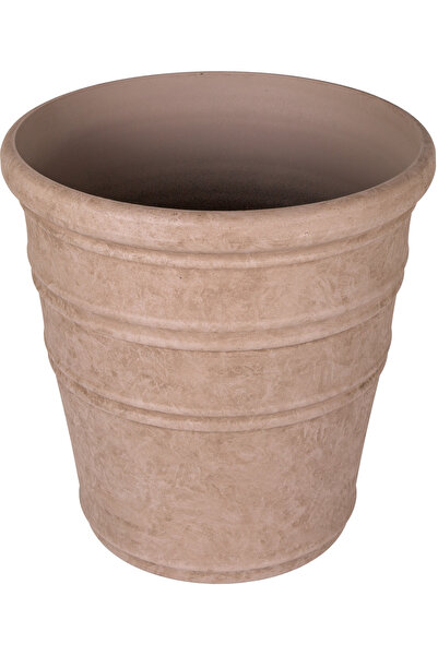 Herdekora Oval İç ve Dış Mekan Saksı Vizon Orta Boy 46x46x46,5 Cm.