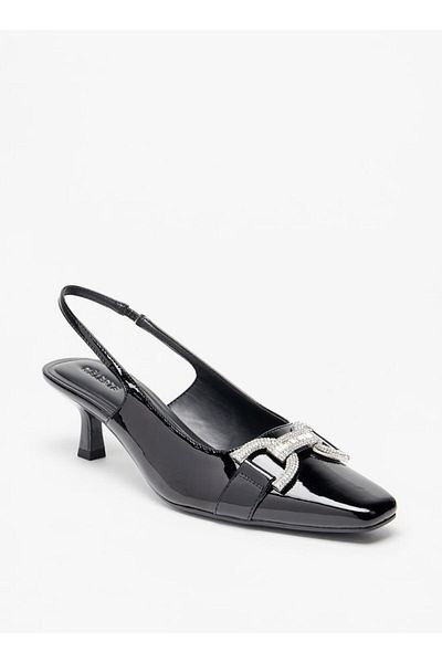 Celeste Women's Embellished Slingback Sandals with Kitten Heels