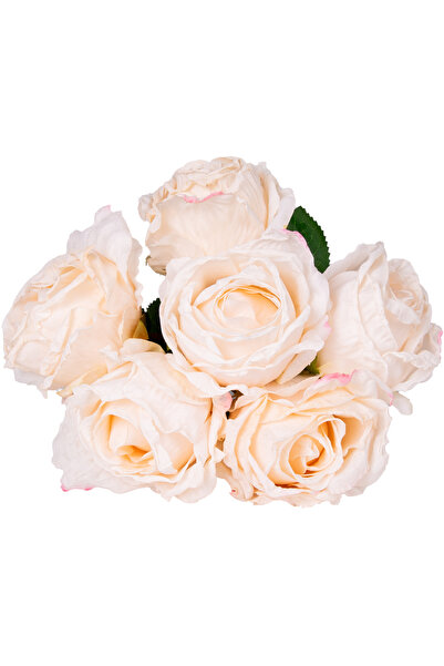 Herdekora Artificial Flower Rose 6 Bunch Cream 37 Cm.