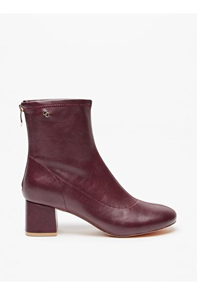 Celeste Women's Solid Ankle Boots with Zip Closure and Block Heels