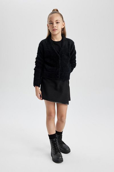 DeFacto V-Neck Girl's Cardigan - B5892A823Wn