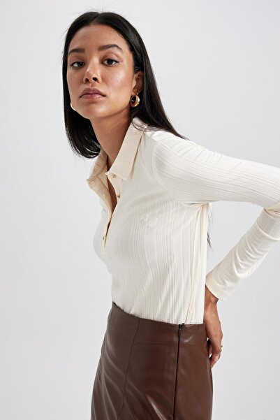 DeFacto Μπλουζάκι με μακρυμάνικη καμιζόλα Polo Neck Slim Fit - B3397ax23au