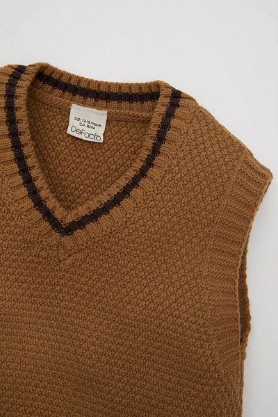 DeFacto Baby Boy V-Neck Basic Plain Knitwear Sweater C8864A524Au