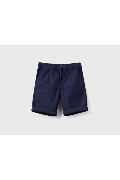 United Colors of Benetton Erkek Çocuk Lacivert Cebi Logolu Chino Bermuda Şort...
