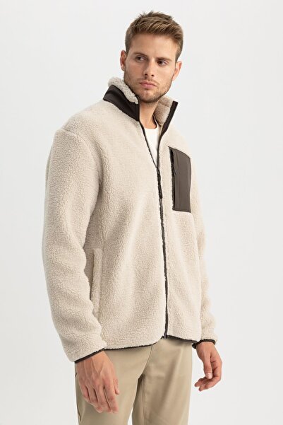 DeFacto Unisex Stand Collar Zippered Plush Coat - A5365Ax23Wn