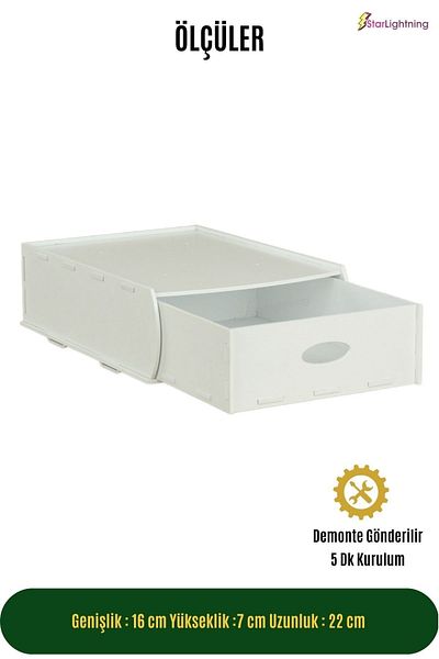 StarLightning Λευκό Χρώμα Μοντέλο 5 - Κρυφό Συρτάρι Organizer κάτω από το Τραπέζι Δοχείο αποθήκευσης