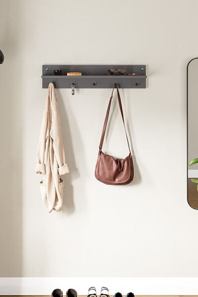 interGO Modern Duvar Askısı Portmanto Askılık Vestiyer Antrasit Gri