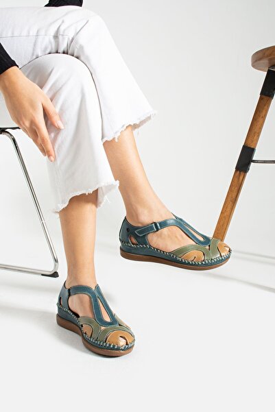 Forelli ORTHOPEDIC SOLE Genuine LEATHER DAILY WOMEN SANDALS COMFORTABLE SOLE SUMMER SANDALS DAILY MOTHER SANDALS