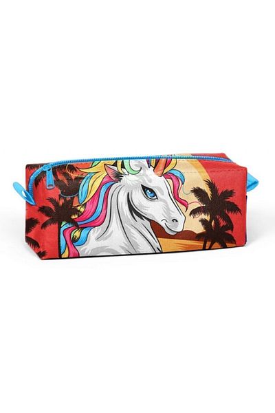 Yaygan Çanta Coral High Mustard Brown Uncorn Patterned Pencil Bag 22371