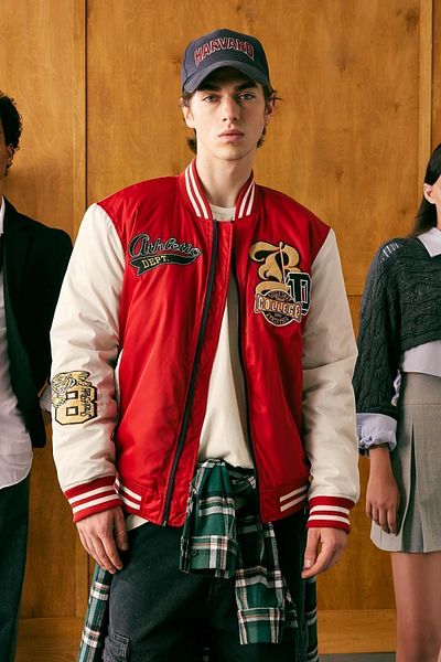 DeFacto College Collar Zippered Lightweight Bomber Jacket - Water Repellent, Double Pocket, Seasonal Y5984Az23Au