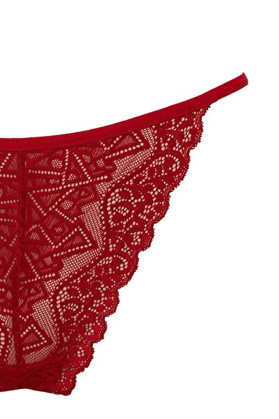 DeFacto ملخصات الدانتيل الأحمر تحت عنوان السنة الجديدة Z0997az22wn