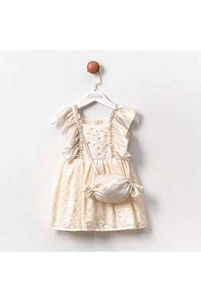 Cumino Girl's Dress - Bag Accessory Detailed