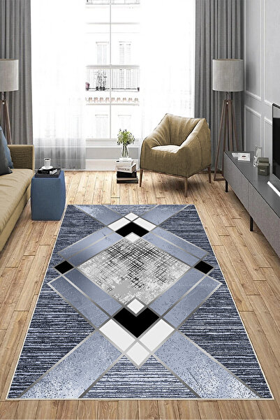 KRAL HOME Dijital Baskı Dört Mevsim Kaymaz Deri PVC Taban Yıkanabilir Yolluk ...