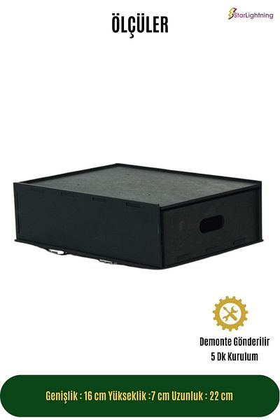 StarLightning Black Hidden Drawer Organizer - under Desk Drawer Model 4