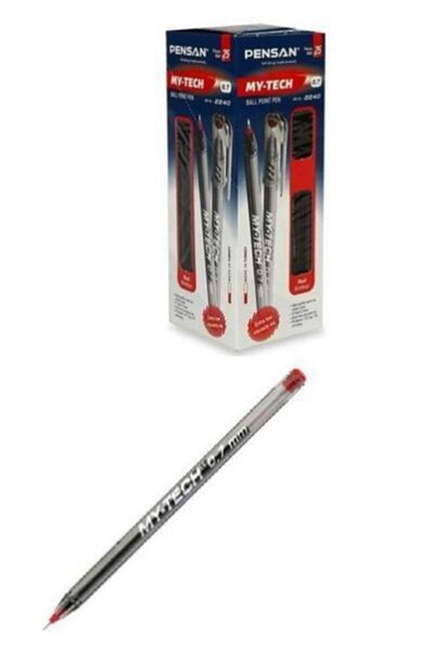 Pensan My-tech Ballpoint Pen 25 Pieces Red 0,7 Mm (1 Pack of 25 Pieces)