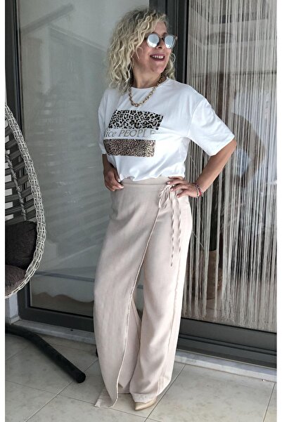 Dila Butik Bağlama Detaylı Bol Pantolon