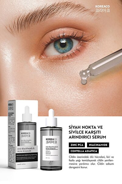 KOREACO Anti-Blackheads Acne Ampoule Siyah Nokta ve Akne Ampulü