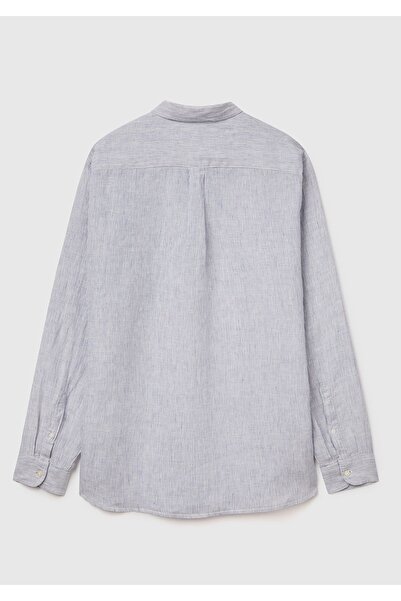 United Colors of Benetton Erkek Beyaz Mıx %100 Keten Gömlek