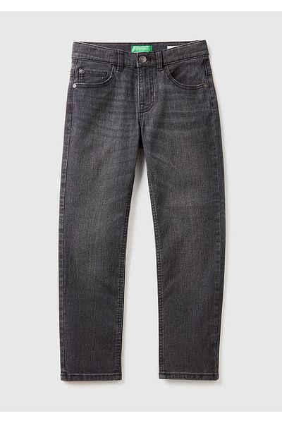 United Colors of Benetton Black Slim Fit Denim Trousers for Boy - 5 Pockets
