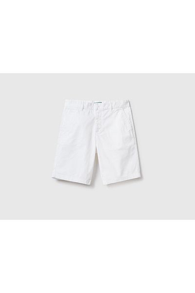 United Colors of Benetton White Chino Bermuda - Men