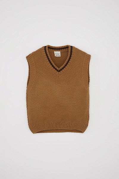 DeFacto Baby Boy V-Neck Basic Plain Knitwear Sweater C8864A524Au