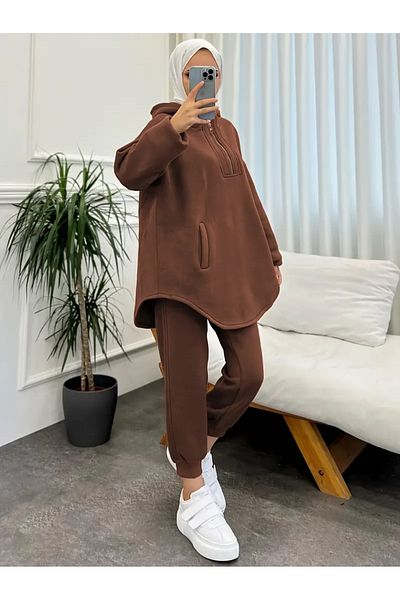Machetta 3 Thread Set Double Hooded Zipper Collar Women's Set