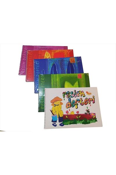 Saray 3 Pieces Cardboard Cover Spiral Picture Notebook 25 X 35 Cm 15 Sheets