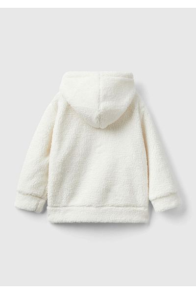 United Colors of Benetton Boy's Cream Color Sweatshirt - Label Detailed