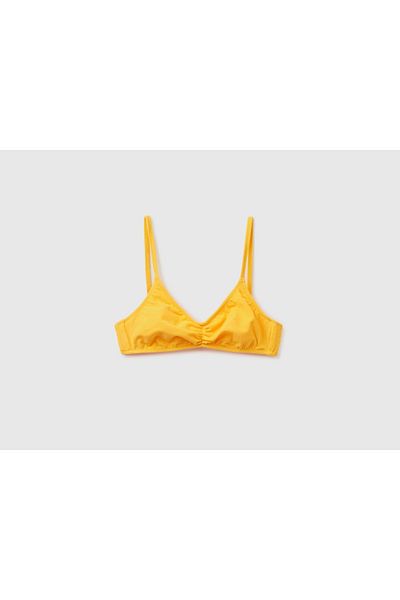 United Colors of Benetton Top de bikini pentru femei din burete galben