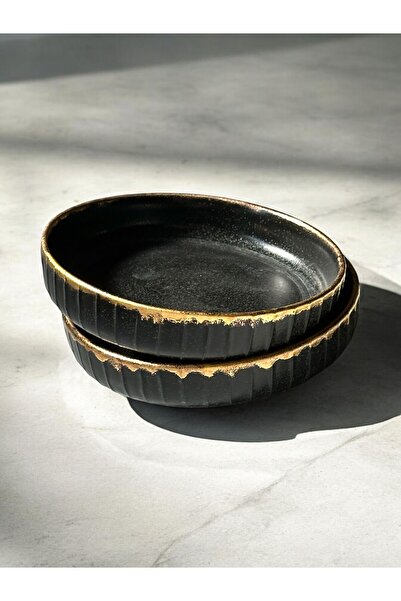 NADY STUDIO Rolf 2li set porselen el yapımı 24K altın işlemeli sunumlık çerez...