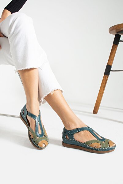 Forelli ORTHOPEDIC SOLE Genuine LEATHER DAILY WOMEN SANDALS COMFORTABLE SOLE SUMMER SANDALS DAILY MOTHER SANDALS