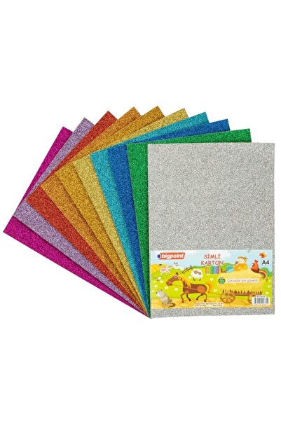 Bigpoint Glitter Cardboard A4 Mixed 10 Colors