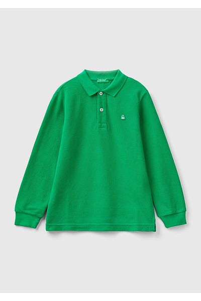 United Colors of Benetton Μπλουζάκι πόλο με πράσινο λογότυπο για αγόρι