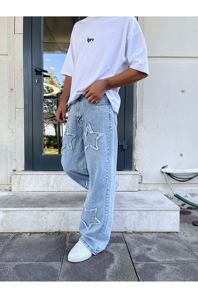 BPM Premium φαρδύ παντελόνι - Starry Patch Design