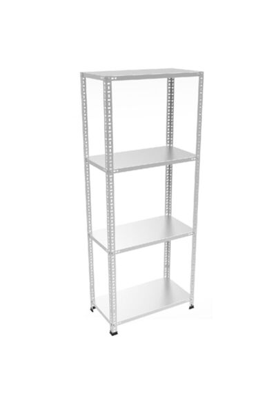 Acar Raf Çelik Raf 4 Katlı 31x93x200 Cm Galvaniz Çelik Raf. Depo, Arşiv, Kile...
