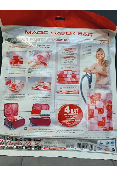 Lider MAGNESİA Leader Magnesia Vacuum Poset 1 Piece - L 50*70cm 4 Layers Space Saving